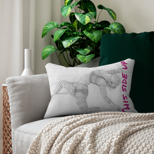 "This Side Up" Lumbar Pillow